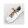 thumbnail image 6 of INSPIRE CHIC Women's Contrast Color Stripe Canvas Flat Shoelace 140cm/55.12' Black-White-Orange, 6 of 6