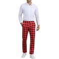thumbnail image 2 of Pantalones de cuadros INSPIRE CHIC para hombre, corte regular, patrón de bloques de color, 2 of 6