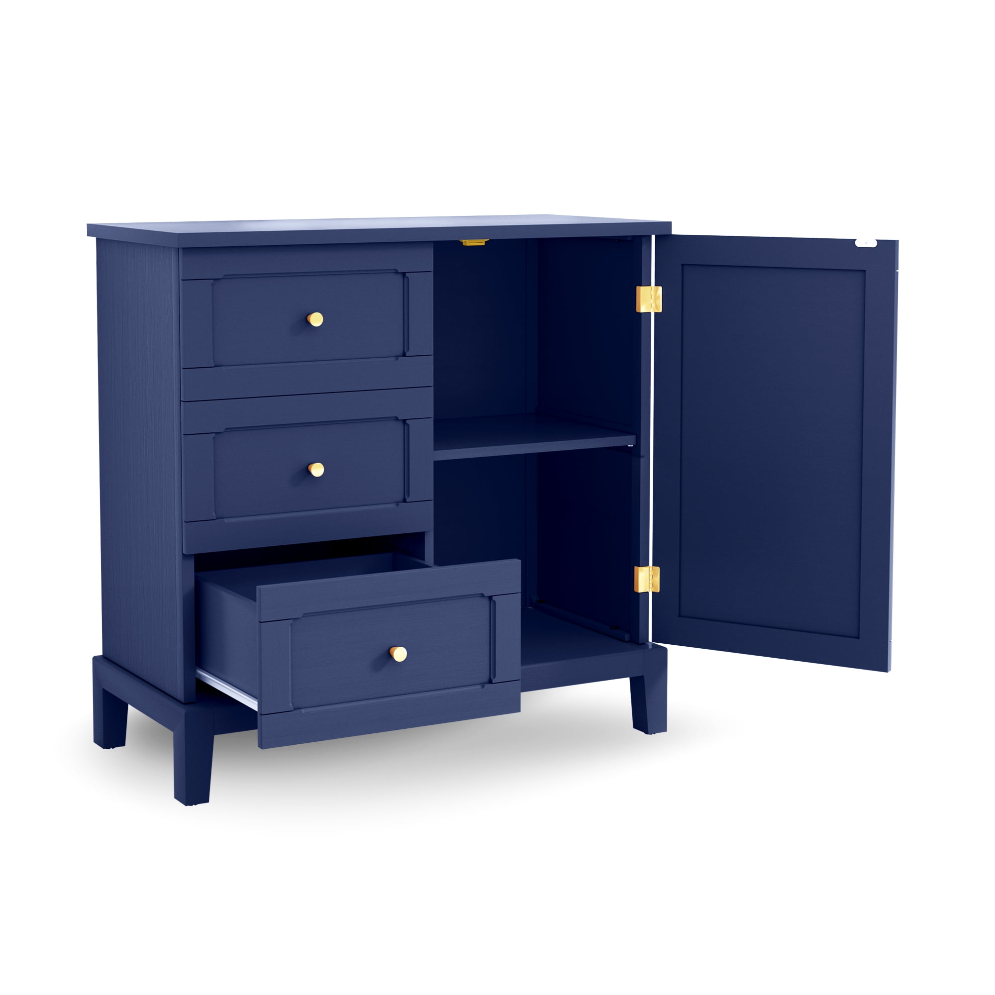 HLR Navy Blue with 3 Drawers and 1 Door, Accent for