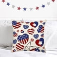 thumbnail image 5 of Bless Our Home Dog Paw Throw Pillow Case America Flag Love Heart 4th of July Patriotic Pillow Covers Independence Memorial Day Square Cushion Cover for Sofa Bedroom 20x20 Inch Set of 4, 5 of 6