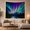 Starry Green Sky, variant on Aurora Borealis Over Reflective Lake With Evergreen Trees Serene Celestial for Nature Enthusiasts Forest Landscape Art Decor Birthday Gift Tapestry Wall Hanging for Bedroom and Living Room