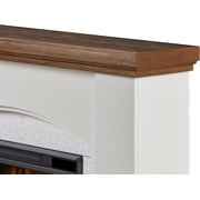 Real Flame Anika 49 Modern Wood Electric Fireplace in White Stucco