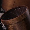 thumbnail image 3 of Papelera de plástico con imitación de madera estilo retro, para el hogar, el baño, la sala de estar, la cocina y el dormitorio, con anilla de prensa descubierta, 3 of 5