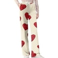 thumbnail image 6 of Hearthz Valentines Pajama Pants for Women Love Heart Print Women's Pajama Pants Drawstring Wide Leg Women Lounge Pants, 6 of 6