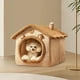 thumbnail image 1 of Cama cueva para mascotas, casa para perros y gatos, lavable, extraíble, con cremallera suave, cálida para invierno para perros pequeños, casa cálida 45cmx40cmx45cm, 1 of 8