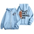 thumbnail image 1 of VBARHMQRT Sweat à Capuche à Fermeture à Glissière pour Femmes, Mode Rugby Imprimé, Manches Longues, Poche, Cordon de Serrage, Décontracté (2), 1 of 6