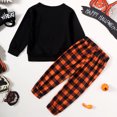 thumbnail image 3 of LAPAKIDS Toddler Kids Baby Boy Halloween Outfits，Long Sleeve Top + Plaid Pants Set Clothes 4-5T, 3 of 7