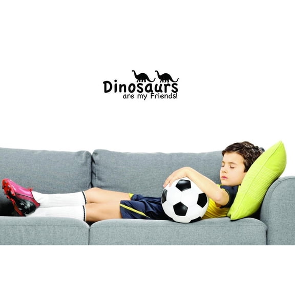 Custom Decals Dinosaurs Are My Friends! Wall Art Size: 14 X 28 Inches Color: Black