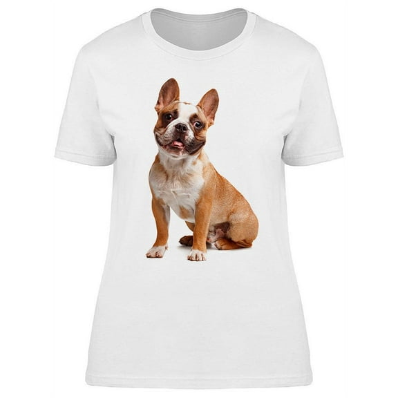 A Cute French Bulldog Sitting T-Shirt Women -Image by Shutterstock, Female Large