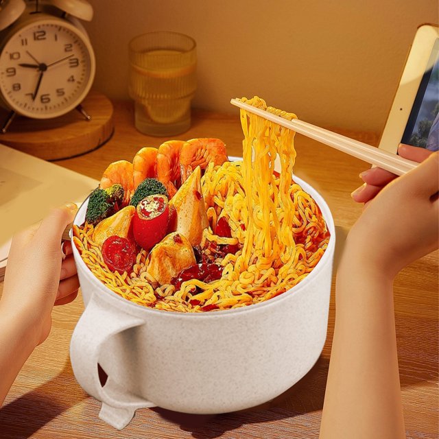 Tazón instantáneo, taza instantánea con compartimento, tazón instantáneo y palillos, juego de cubiertos, cubo instantáneo para dormitorio de estudiantes