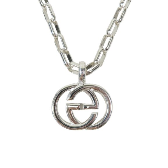 Pre-Owned Gucci Interlocking G Logo GG Necklace Chain in Sterling Silver (Ag925) - Perfect for...