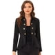 thumbnail image 1 of INSPIRE CHIC Chaqueta gótica informal con dobladillo con volante alto y bajo con frente abierto y cuello doblado para mujer Negro XS, 1 of 5