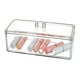 thumbnail image 4 of Caja de almacenamiento apilable de acrílico transparente con tapa - Organizador de joyería y accesorios para el pelo de 3 niveles para tocador, baño o escritorio, 4 of 9