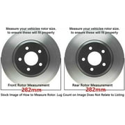 Detroit Axle - Drilled & Slotted Brake Rotors for 2005 2008 2009 2010 2011 2012 Honda Accord: 11.10 Front and Rear Rotor