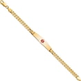 thumbnail image 2 of 14K Yellow Gold Medical Soft Diamond Shape Red Enamel Curb Link Id Bracelet (8 X 9) Made In United States xm568cc-8, 2 of 5