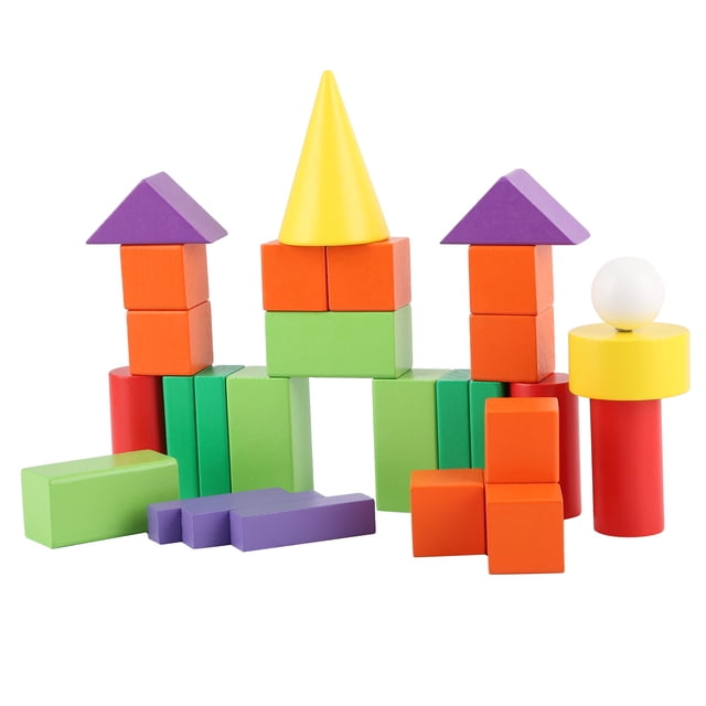 Bloques de juguete, construcción geométrica de madera para niños, bloques de construcción para niños, bloques educativos de calidad inigualable