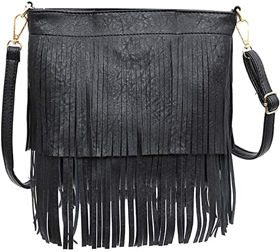 Black Fringe Messenger Bag for Women in Honduras at HNL 2644 Rating 5