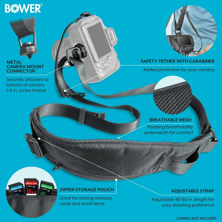 Bower Swift-Shot Camera Strap: Comfortable, Adjustable, and Secure for DSLR,  Mirrorless, and Compact Cameras - Walmart.com