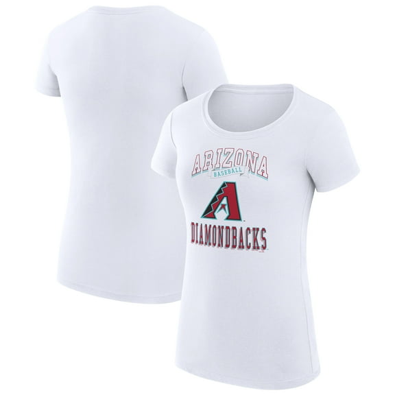 Women's G-III 4Her by Carl Banks White Arizona Diamondbacks Super-Slim Fit Lightweight Team Logo Graphic T-Shirt