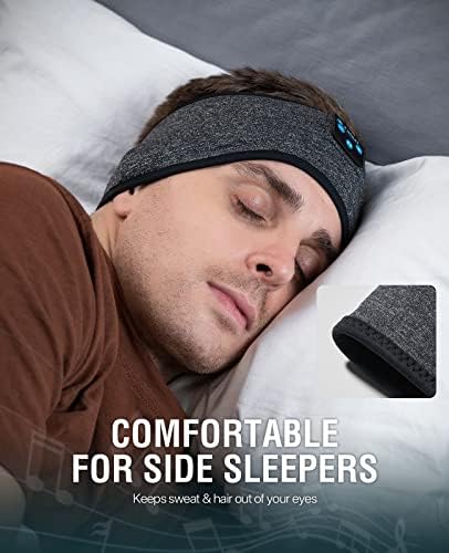Bandeau écouteurs Bluetooth Pour Dormir - Masque Sommeil Avec Haut-parleurs Plats - Pour Dormeurs Latéraux - Autonomie 13h