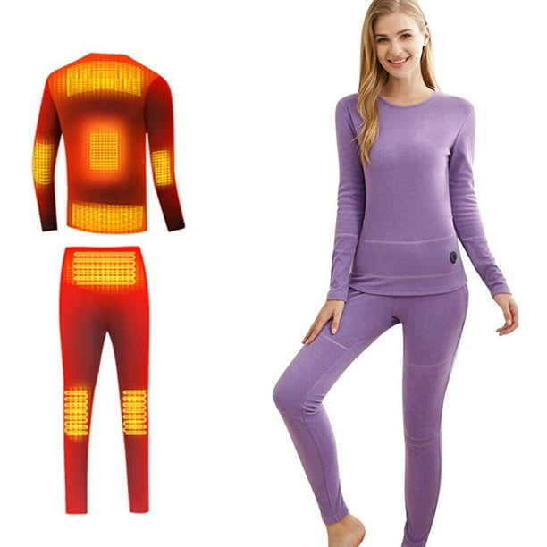 Heating Thermal Underwear Set For Men Women,usb Electric Heated Underwear  Base Layer Top And Bottom Long Johns Set 