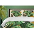 thumbnail image 4 of Ambesonne Monstera Duvet Cover Set, Nature Scandinavian Boho, King, Fern Green and Pale Coffee, 4 of 6