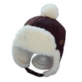 thumbnail image 1 of Kids Winter Ear Protection Hat Autumn Winter Children Lei Feng Hat with Fur Ball Decor Kids Outdoor Riding Hat with Ear, 1 of 5