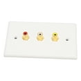 thumbnail image 3 of Placa de pared 3 RCA chapada en oro 1080P resistente a la corrosión, placa de pared con conector hembra RCA multipropósito para cine en casa AV, 3 of 12