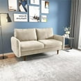 thumbnail image 6 of Pemberly Row 58" Round Arm Upholstered Velvet Loveseat in Beige, 6 of 13