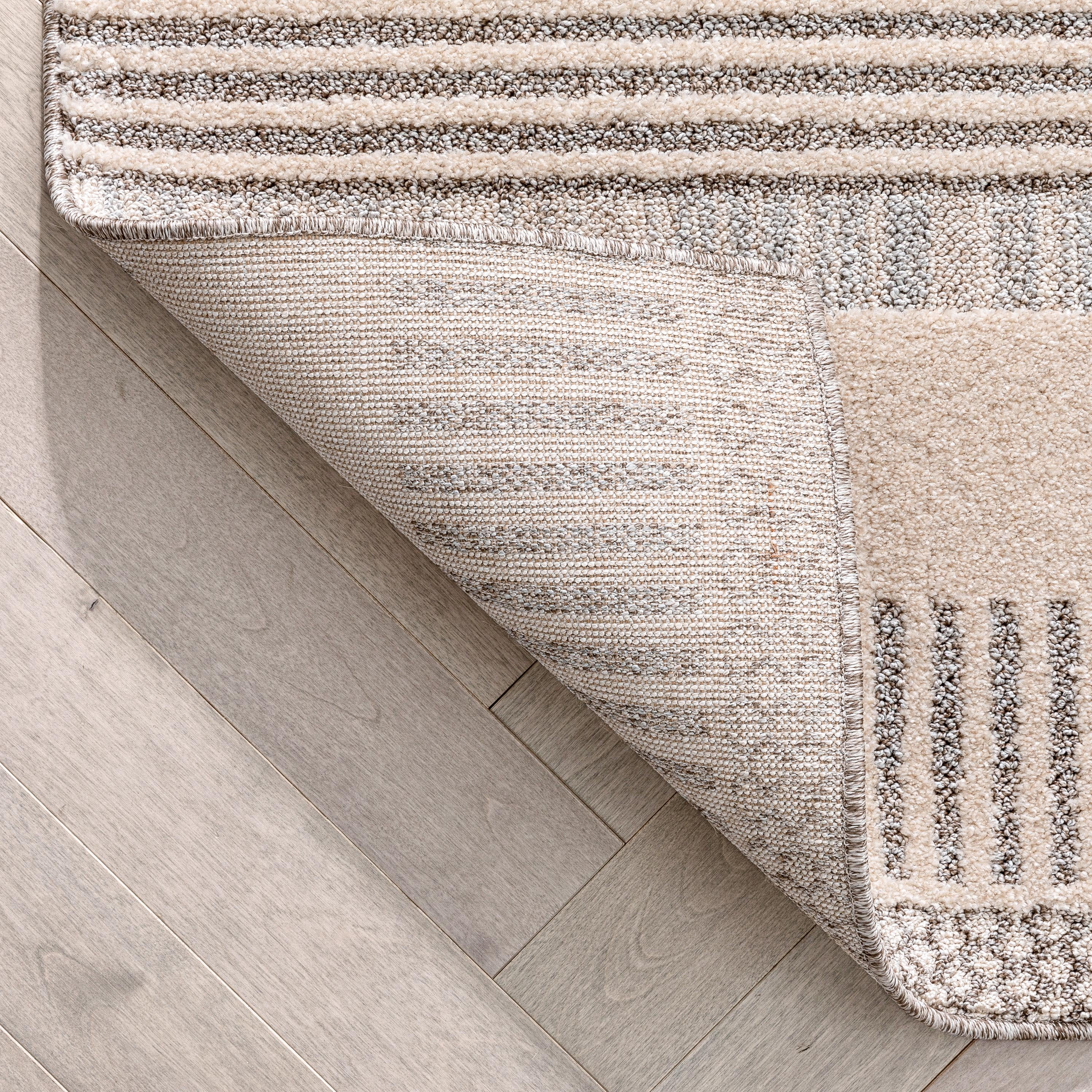 Well Woven Harlow Briar Contemporary Geometric Abstract Beige 3'11" x 5'3" Area Rug
