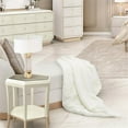 thumbnail image 4 of Michael Amini Hopps 54"x72" Plush Faux Fur Fabric Throw in Cloud White, 4 of 4