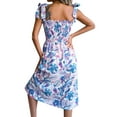 thumbnail image 4 of YAGHYAGH Womens Sleeveless Sundress Smocked A-line Floral Maxi Dress, 4 of 4