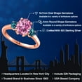 thumbnail image 2 of Gem Stone King 18K Rose Gold Plated Silver Pink Moissanite and London Blue Topaz Engagement Ring for Women | 2.66 Cttw | Oval 9X7MM | Gemstone Birthstone | Size 9, 2 of 6