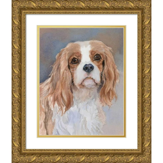 Fagan, Edie 20x24 Gold Ornate Wood Framed with Double Matting Museum Art Print Titled - Charlie Blenheim CKC Spaniel