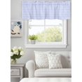 thumbnail image 3 of Curtain Valance for Windows,Blue Gingham Check Kitchen Valances Rod Pocket Short Curtains,Farm Buffalo Plaid Window Treatment Panel for Bedroom Bathroom 54"x18", 3 of 7