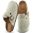 thumbnail image 7 of Ecetana Women's Suede Clogs & Mules Cork Footbed Slip On Leather Mules with Arch Support, 7 of 7