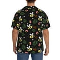 thumbnail image 3 of Gukieu Bees Print Men's Short-sleeved Shirts, Button-down Pocket Shirts, T-shirts, Beach Vacation Travel Summer Clothing-4X-Large, 3 of 5