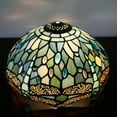 thumbnail image 3 of Tiffany Lamp Shade Replacement W12 Inch H6 Inch for Table Lamps Ceiling Fixture Pendant Light Stained Glass Sea Blue Dragonfly Style S147 Lover Living Room Bedroom Coffee Bar Study Bedside, 3 of 6