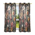 thumbnail image 6 of Yayeee Window Curtains Set of 2 for Living Room Light Filtering 63"x52", Colorful Flower, 6 of 7