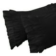 thumbnail image 3 of 2 Piece Vintage Ruffle Pattern Solid Black European Pillow Shams, (European 16X16 Pillow Cover), 100% Egyptian Cotton, 800 Thread Count, European Size, 3 of 3