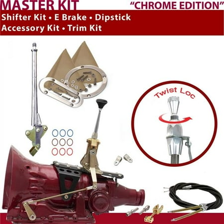 American Shifter 2004R Shifter Kit 6 in. E Brake Cable Clevis Trim Kit Dipstick for D4C58