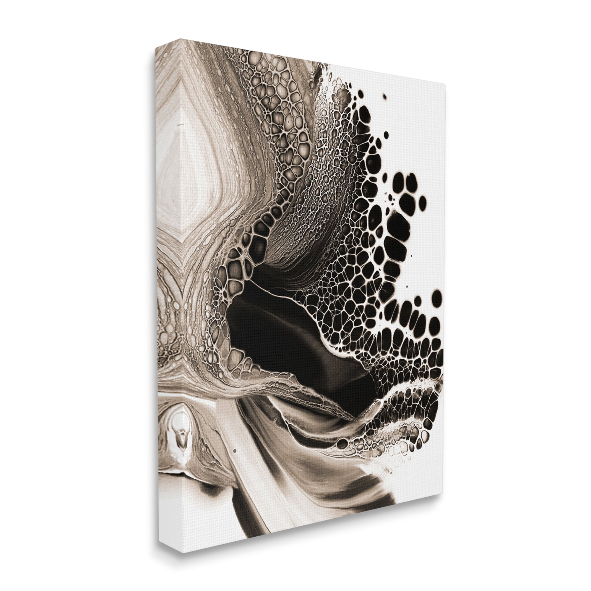 Stupell Industries Pebbled Abstract Flowing Shapes Monochromatic Pattern Canvas Wall Art, 36 x 48, Design by Ros Ruseva