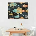 thumbnail image 2 of Sheronv Fish Bubbles Whimsical Canvas Art Print for Living Room Bedroom Home Office Wall Decor 20x16in, 2 of 6