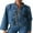 Blue, variant on Gupgi Women Denim Jacket Fashion Tie Front Lapel Neck Long Sleeve Jean Coat Solid Color Fall Blouses
