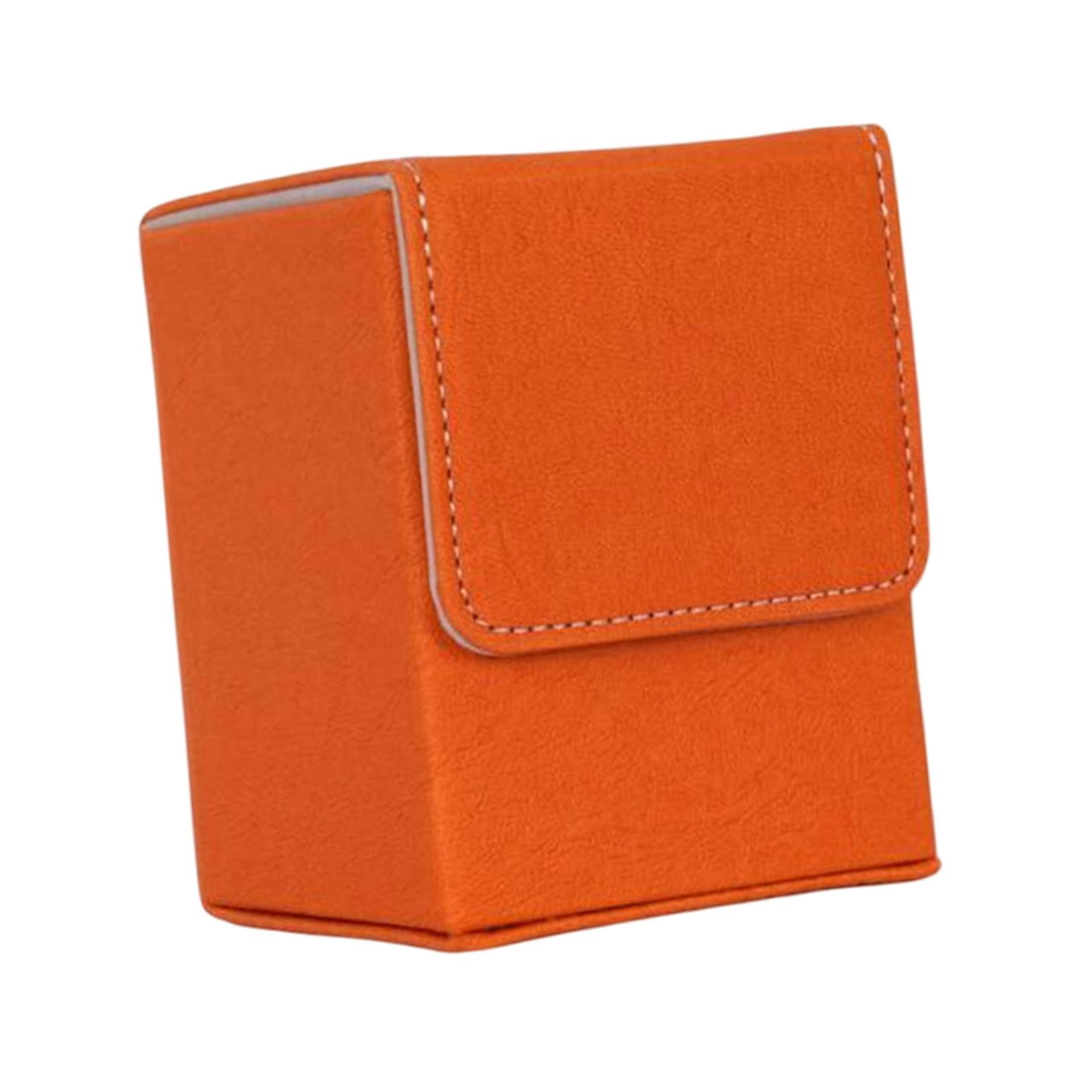 PU Card Deck Storage Box Board Games Card Carrying Organiser Case Trading Card Deck Box Orange