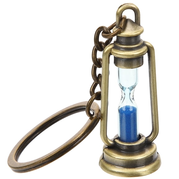 OUNONA 5Pcs Key Chains Decor Vintage Hourglass Key Chain Blue Metal Backpack Pendant