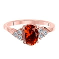 thumbnail image 2 of Mauli Jewels Rings for Women 1.45 Carat Diamond And Oval Shape Garnet Ring 4 Prong 10K Rose Gold, 2 of 6