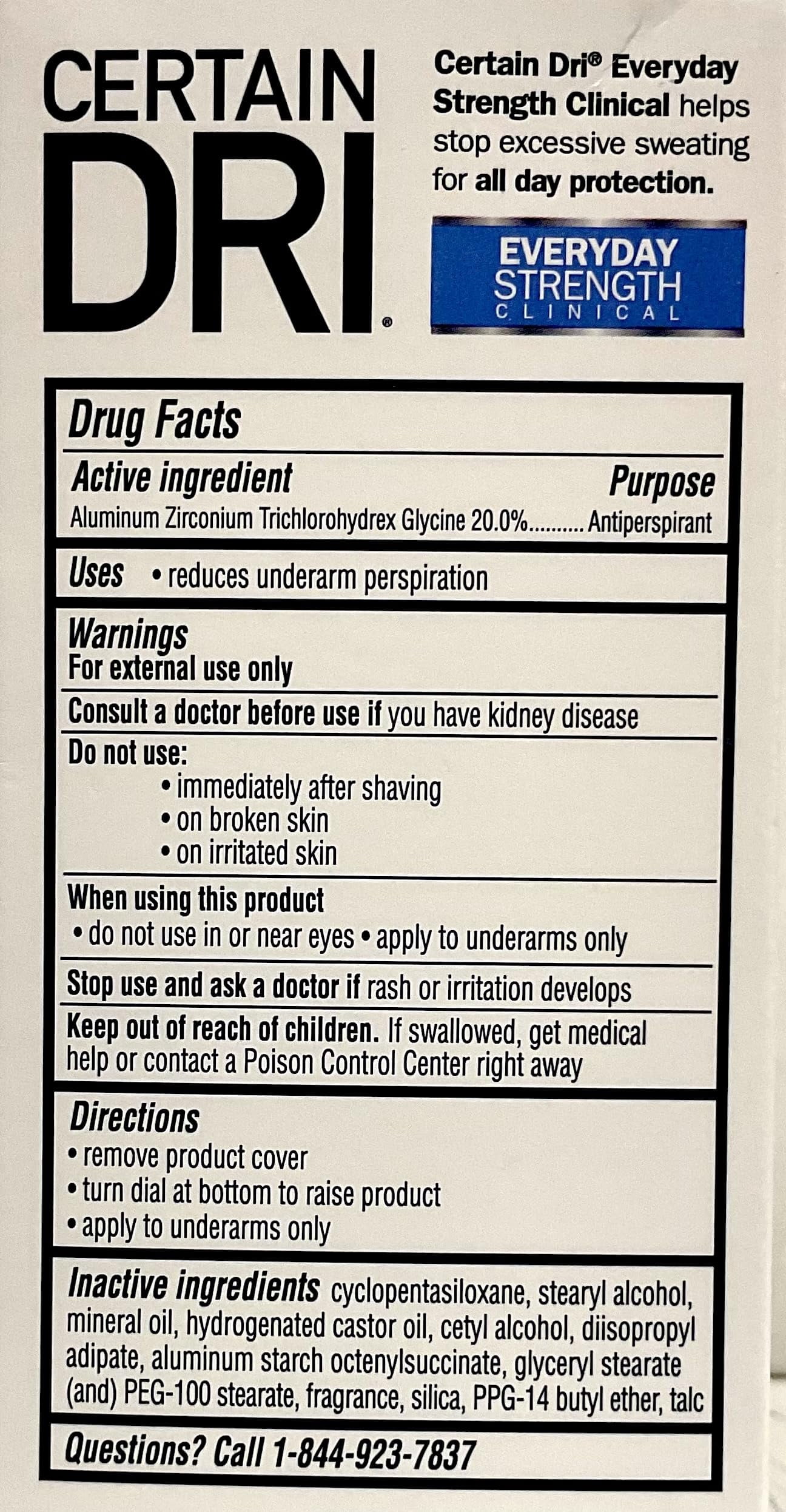 Certain DRI Everyday Strength Clinical Solid Antiperspirant/Deodorant, Morning Fresh Fragrance, 2.6 oz Each (Pack of 12)