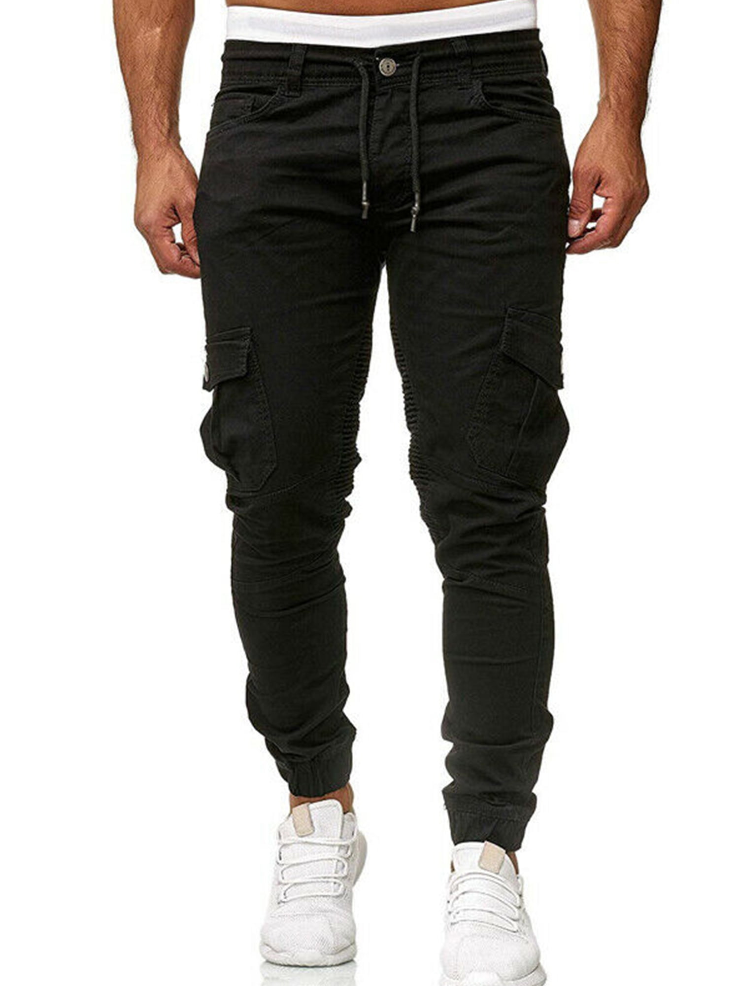 Men's Gym Skinny Pants Combat High Waist Sports Cargo Military Jogging Trousers - Walmart.com