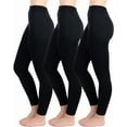 thumbnail image 1 of TruFit Women's Fleece Lined Leggings High Waist Base Layer Plus Size, 3 Pack, 1 of 8